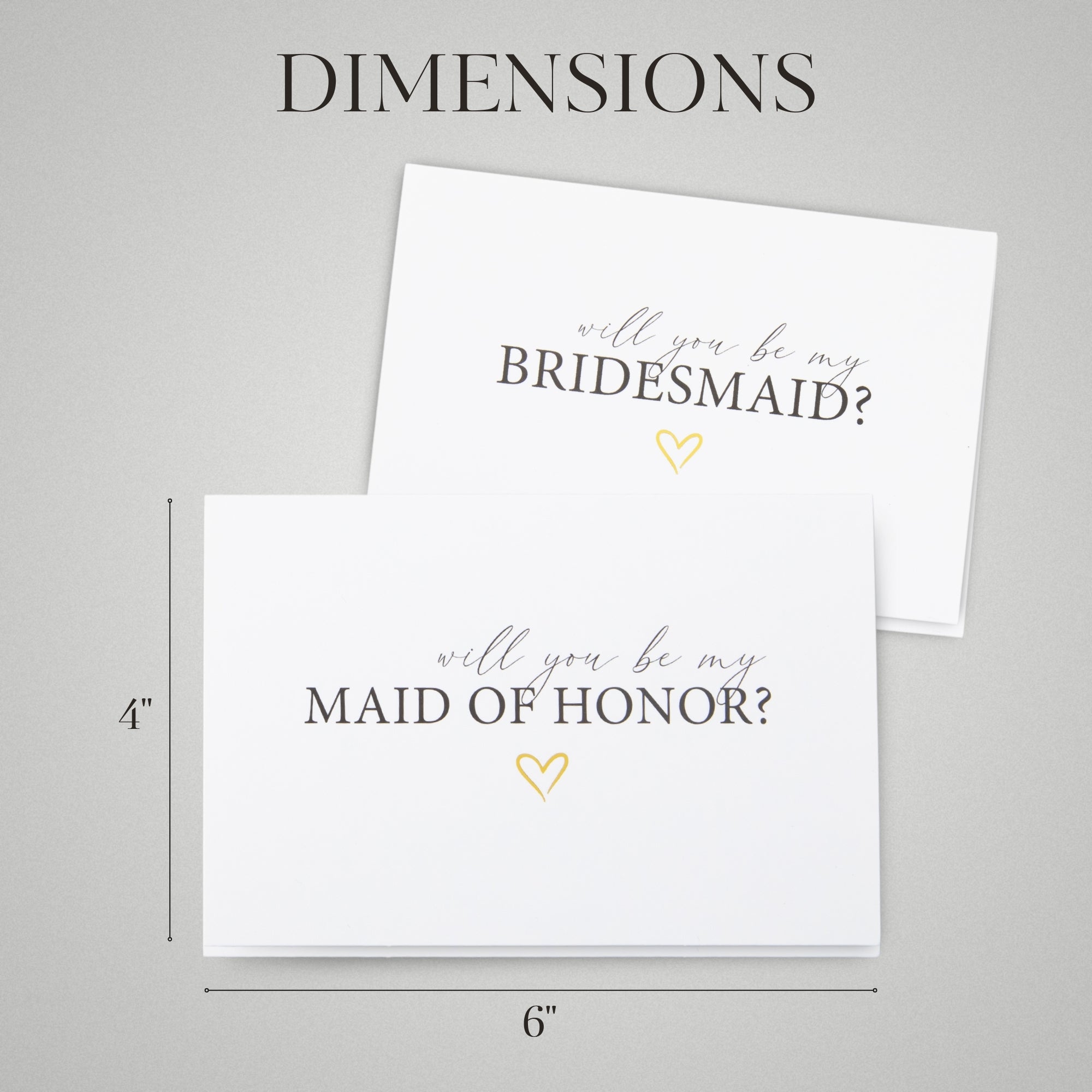 Will You Be My Bridesmaid Card Set of 12 - 8 Bridesmaid, 2 Maid of Honor, 1 Matron of Honor, 1 Flower girl with Envelopes and Sealing Stickers