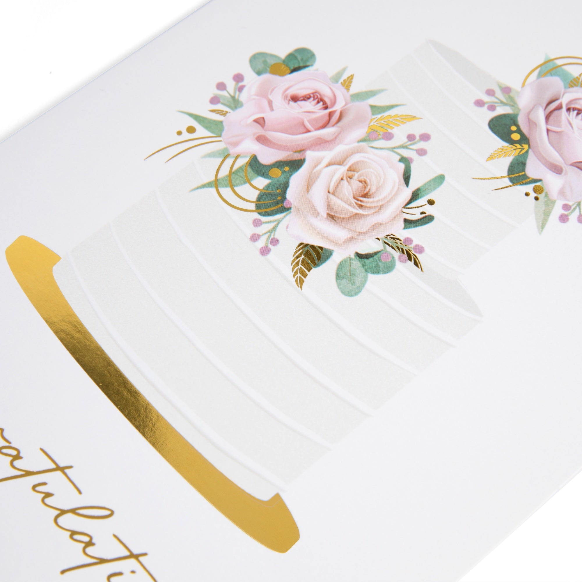 Congratulations Wedding Card with Gold Foil and Envelope