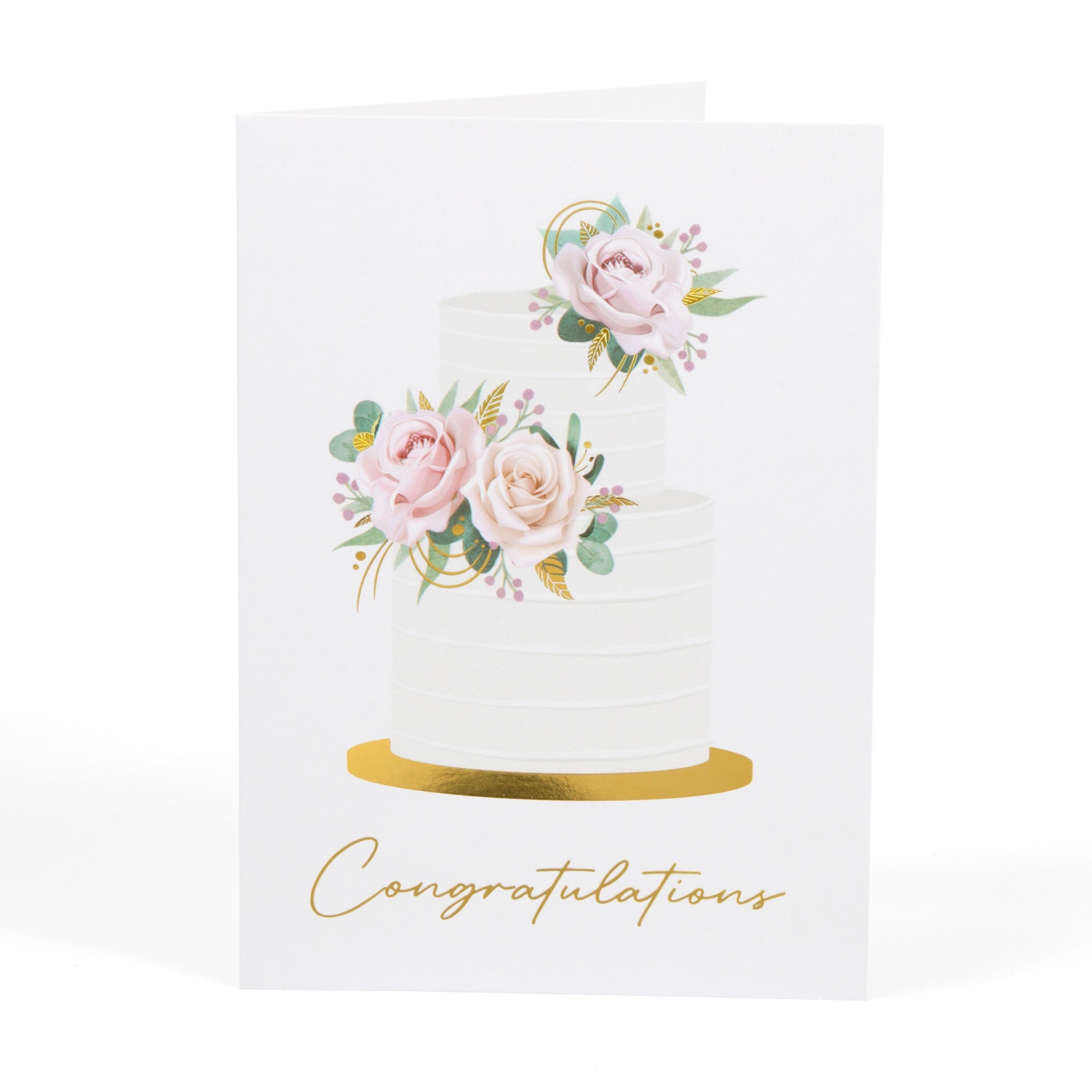 Congratulations Wedding Card with Gold Foil and Envelope